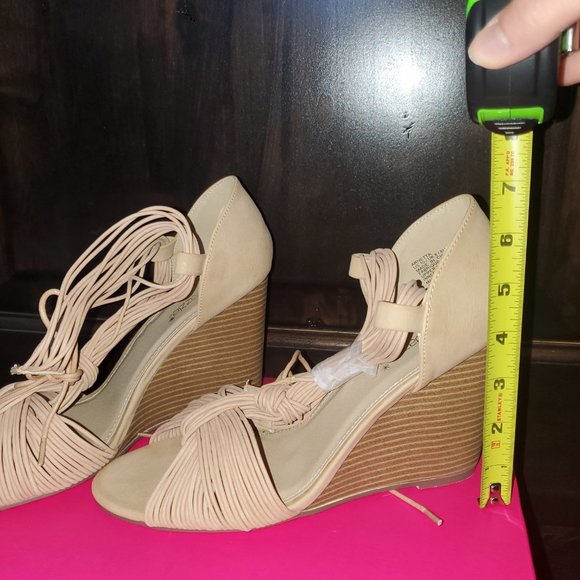 2/$35 Blush Strappy Knot Wedges, 10 "Arnetta" - Picture 5 of 6
